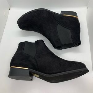 Black suede ankle boots - wide fit